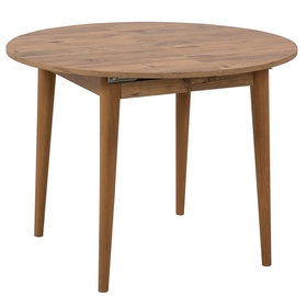 Обеденный стол c удлинением Kalune Design Vina, коричневый, 100 - 139 см x 100 см x 75 см