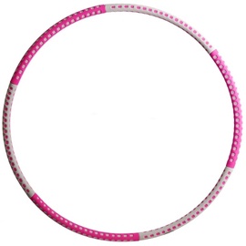 Гимнастический обруч Fitness Hoop, 850 мм, 1 кг, белый/розовый