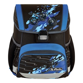 Школьный рюкзак Herlitz Motorcycle, синий/черный, 22 см x 31 см x 37 см