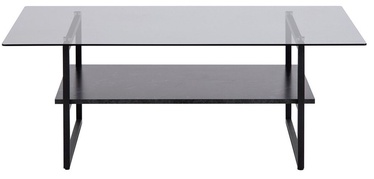 Kafijas galdiņš Actona Okaya 61578, caurspīdīga/melna, 600 mm x 1100 mm x 420 mm