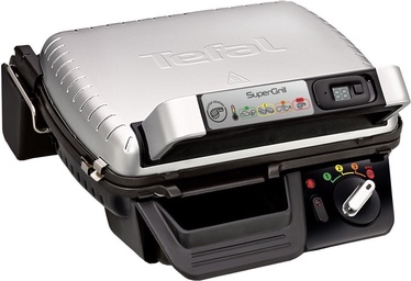 Электрический гриль Tefal SuperGrill GC451, черный/нержавеющей стали, 2000 Вт (поврежденная упаковка)