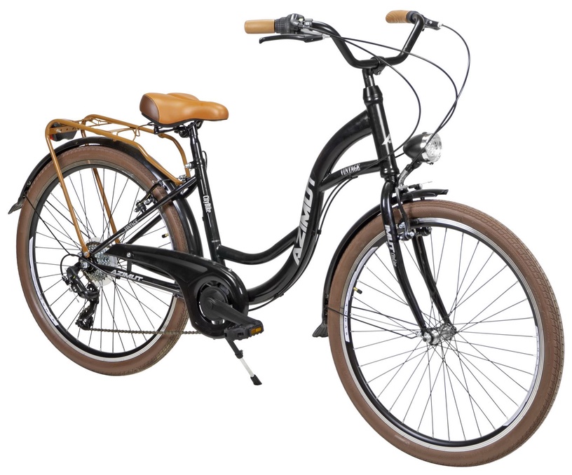 Velosipēds pilsētas Azimut Vintage TX-6, 26 ", 17" (41.91 cm) rāmis, melna/krēmkrāsa