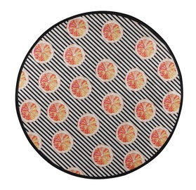 Vannas istabas paklājs Foutastic Tranche Circle 359CHL4540, balta/melna/oranža, 200 cm x 200 cm