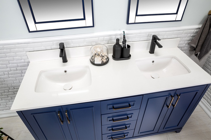 Комплект мебели для ванной Kalune Design Ontario 60, темно-синий, 54 см x 150 см x 86 см