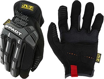 Darba cimdi pirkstaiņi Mechanix Wear M-Pact Open Cuff MPC-58-012, tekstilmateriāls/ādas imitācija/termoplastiska gumija (tpr), melna/pelēka, XXL, 2 gab.