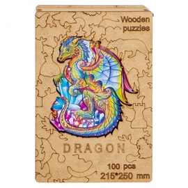 Medinė dėlionė Dragon Drakonas WPD 100 21.5х25 cm