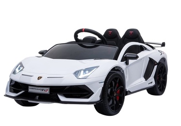 Bezvadu automašīna Lean Toys Lamborghini Aventador, balta