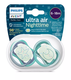 Набор пустышек Philips Avent Ultra Air Night, от 6 месяцев, синий