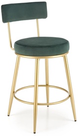 Барный стул H115, блестящий, золотой/темно-зеленый, 45 см x 54 см x 90 см