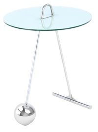 Kohvilaud Kayoom Pendulum 525, valge/hõbe, 46 cm x 46 cm x 60 cm