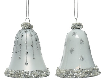 Jõulupuu ehe Decoris 120594, valge/hõbe, 2 tk
