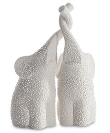Dekoratiivne kujuke Riso Elephants, kreemjasvalge, 14 cm x 5 cm x 21 cm