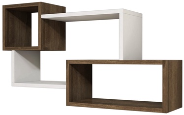 Настенная полка Kalune Design Afro 835PUQ1602, белый/ореховый, 90.6 см x 20 см x 51 см