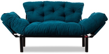 Divvietīgs dīvāns-gulta Hanah Home Nitta Petrol, tirkīza, 155 x 85 cm x 73 cm