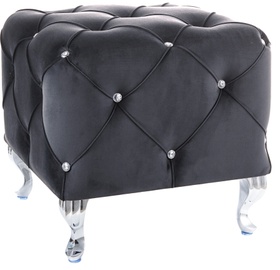Пуф Hestia K Velvet 19, черный, 50 см x 50 см x 46 см