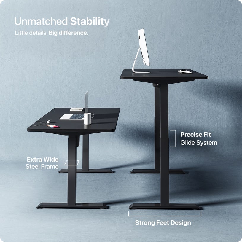 Kirjutuslaud reguleeritava kõrgusega Desktronic Home One Black, must