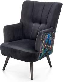Atzveltnes krēsls Pagoni, melna, 82 cm x 67 cm x 95 cm