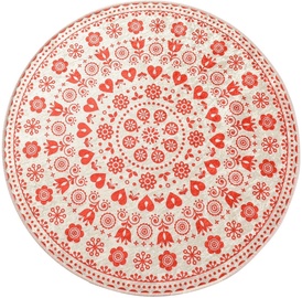 Vannitoa põrandamatt Foutastic Venice 359CHL4242, valge/punane, 140 cm x 140 cm, Ø 140 cm