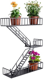 Sienas plaukts Kalune Design Fire Ladder 4, melna, 50 cm x 16 cm x 58 cm