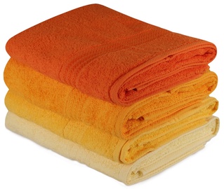Rätik vanni Foutastic Rainbow 317HBY1425, kollane/oranž, 70 cm x 140 cm, 4 tk