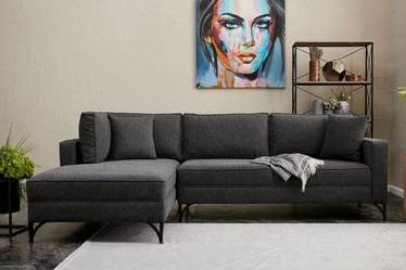 Stūra dīvāns Hanah Home Berlin, melna/antracīta, kreisais, 181 x 258 x 83 cm