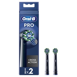 Zobu birstes uzgalis Oral-B EB50-2 Cross Action Pro Black, melna, 2 gab.