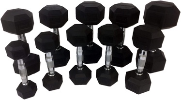 Svorių rinkinys Tunturi Rubber Dumbbell Set, 110 kg