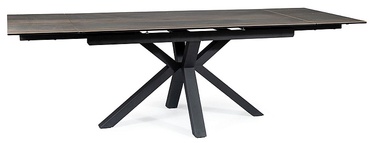 Обеденный стол c удлинением Columbus, коричневый/черный, 160 - 240 см x 90 см x 76 см