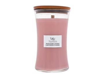 Svece, aromātiskā WoodWick Pressed Bloom & Patchouli, 120 h, 609.5 g, 168 mm x 104 mm