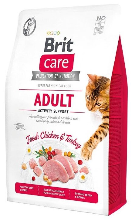 Сухой корм для кошек Brit Care Activity Support M-BRCAVG2, курица/индюшатина, 2 кг