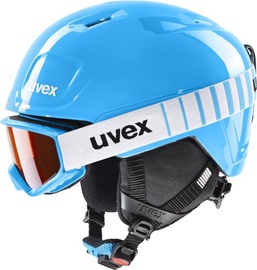 Комплект лыжного шлема и очков Uvex Heyya Set, синий, 51-55 см