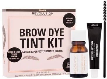 Uzacu krāsošanas komplekts Makeup Revolution London Brow Dye Tint Kit Brown, 5 ml