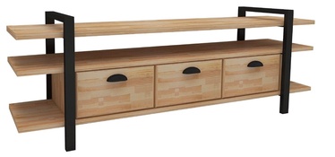 TV-laud Kalune Design Lucca Natural, must/puu, 1480 mm x 295 mm x 470 mm