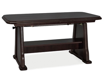 Обеденный стол c удлинением Beata, темно коричневый, 130 - 170 см x 67 см x 60 - 77 см