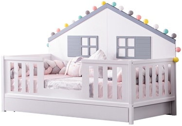 Детская кровать Kalune Design Fethýye G-Myy, белый/серый, 100 x 200 см