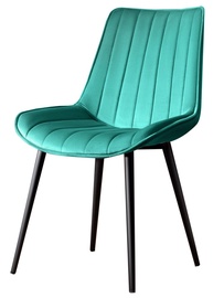 Ēdamistabas krēsls Kalune Design Venus 107BCK1165, matēts, melna/zaļa, 45 cm x 51 cm x 90 cm, 2 gab.