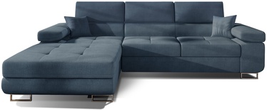 Stūra dīvāns Omega 86, tumši zila, kreisais, 205 x 280 cm x 90 cm