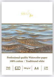 Бумага для рисования Smiltainis Watercolor, A4, 300 g/m², белый