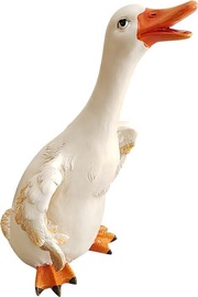 Dekorācija "Pīle" Besk, 38 cm x 31 cm x 48 cm, balta/oranža