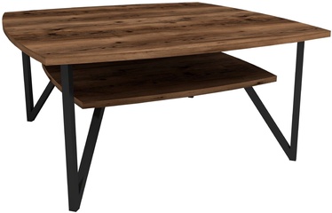 Журнальный столик Kalune Design Asens 90, ореховый, 90 см x 90 см x 42 см