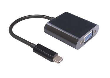 Adapteris MicroConnect USB Type-C, VGA, 0.2 m, juoda