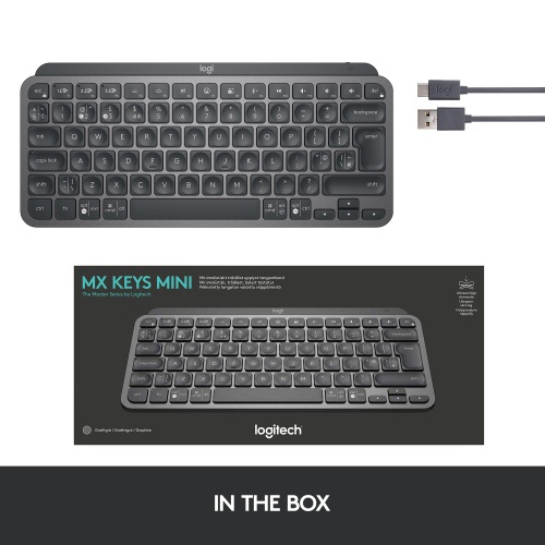 Клавиатура Logitech MX Keys Mini EN, черный, беспроводная