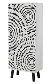 Batų spintelė Kalune Design Vegas SB 946, balta/juoda, 38 cm x 50 cm x 135 cm