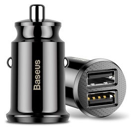 Laadija Baseus Grain Dual USB Car Charger Black