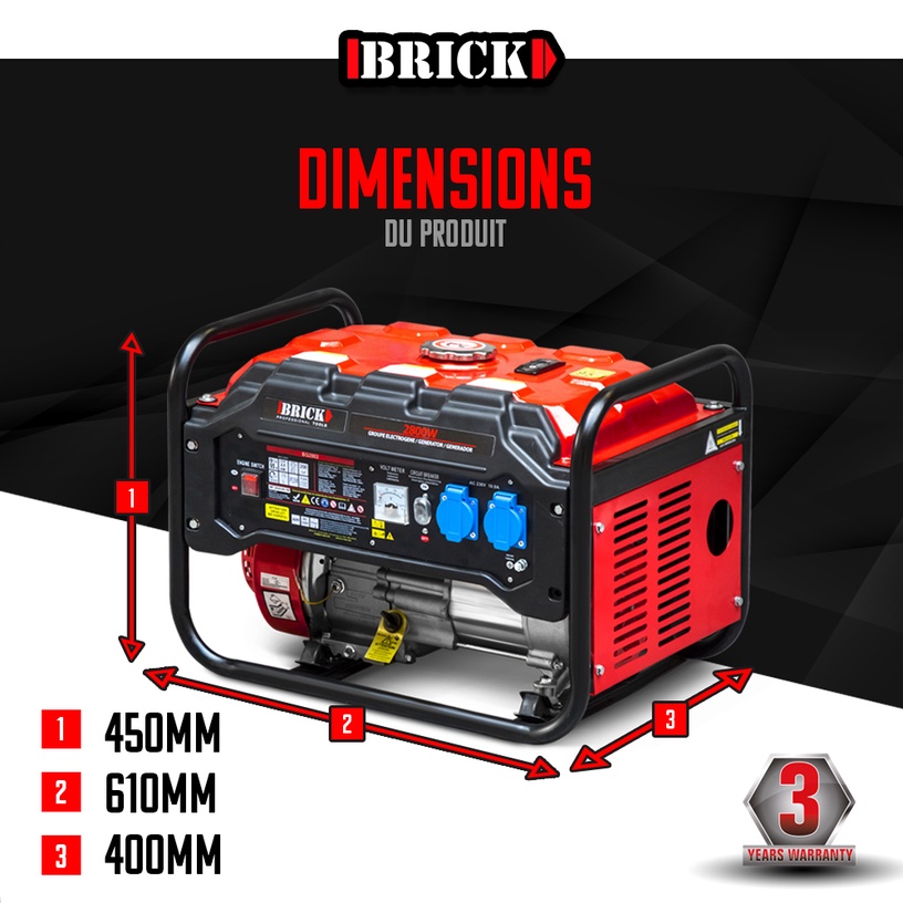 Maksimaalne generaator Brick 2800W