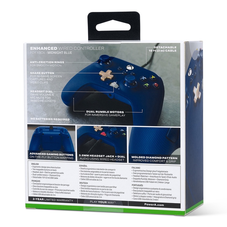 Spēļu kontrolieris PowerA Midnight Edition Controller for Xbox Series X/S & Xbox One