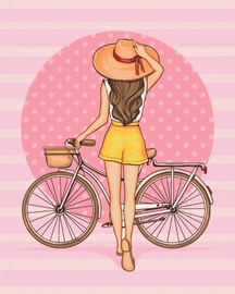 Krāsošanas komplekts Symag Paint it! Girl with a bicycle BS51341, daudzkrāsaina