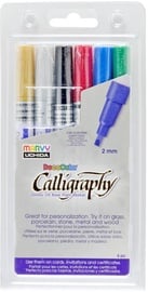 Маркер Marvy Calligraphy 125-6A, 2 мм, многоцветный, 6 шт.