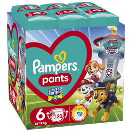 Autiņbiksītes - apakšbiksītes Pampers Pants Paw Patrol, 6 izmērs, 14 - 19 kg, 120 gab.