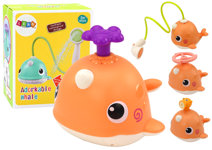 Basseini mänguvahend, vaal Adorkable Whale, oranž